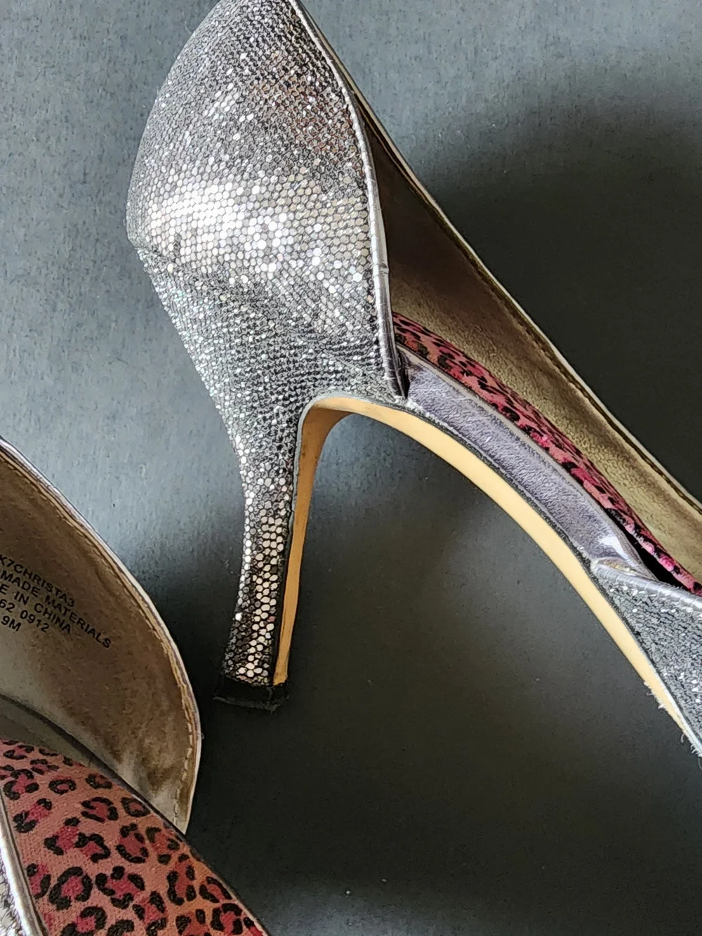 Anne Klein Women's Pointed Toe -Glitter Pumps in Silver